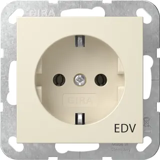 Gira SCHUKO Aufdruck EDV System 55 Cremeweiß 445801