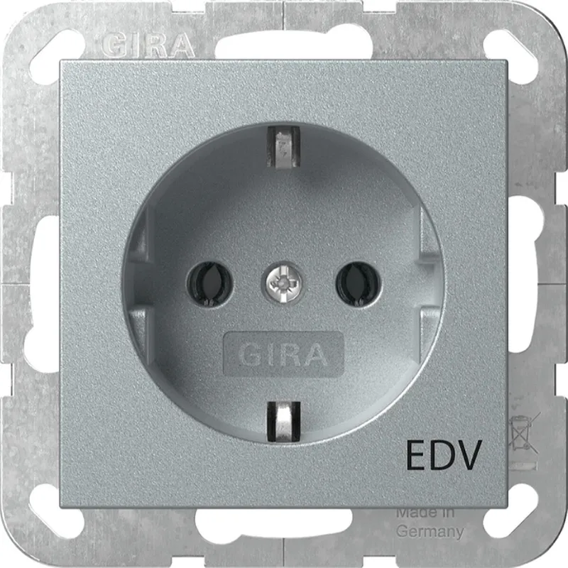 Gira SCHUKO Aufdruck EDV System 55 F Alu 445826