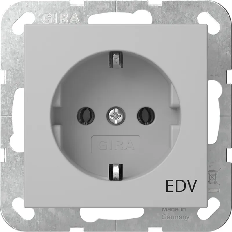 Gira SCHUKO Aufdruck EDV System 55 Grau m 4458015