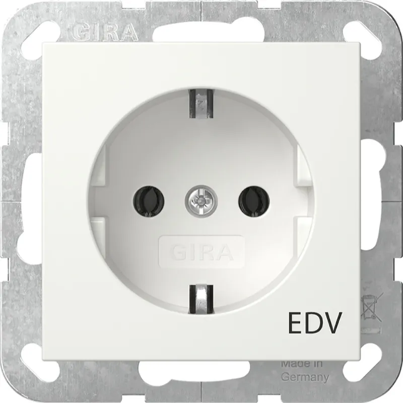 Gira SCHUKO Aufdruck EDV System 55 Reinweiß m 445827
