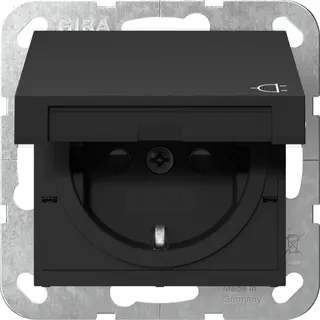 Gira SCHUKO KD + SH System 55 Schwarz m 4414005