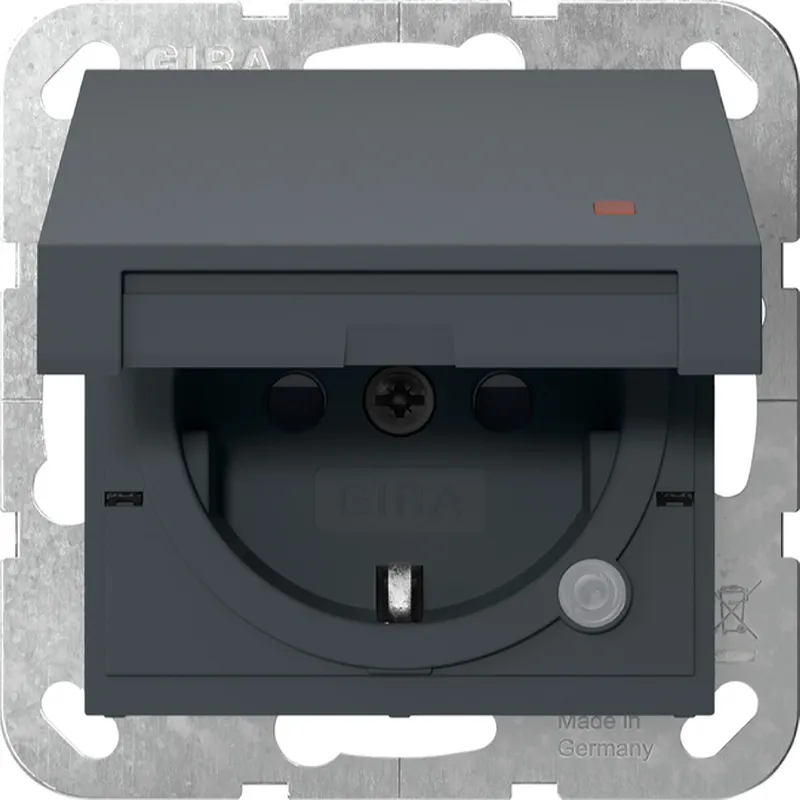 Gira SCHUKO KD Kontroll + SH System 55 Anthrazit 455228