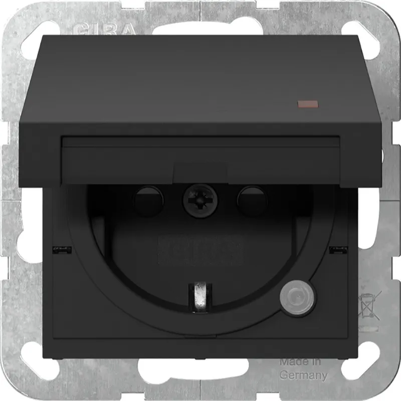 Gira SCHUKO KD Kontroll + SH System 55 Schwarz m 4552005