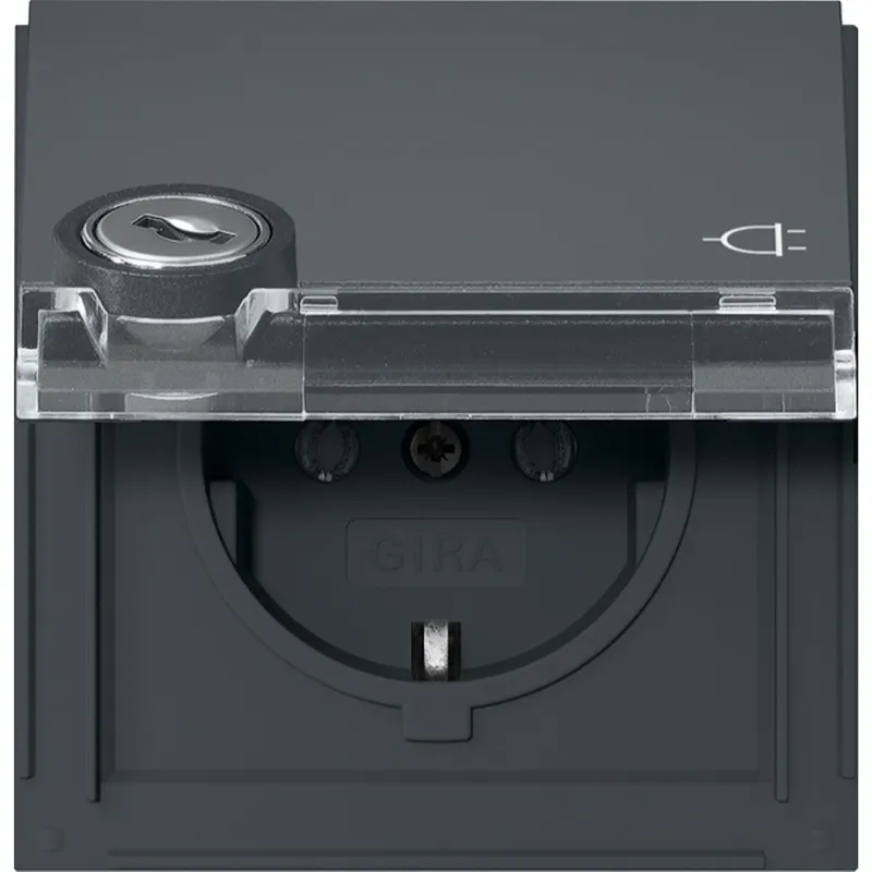 Gira SCHUKO KD Schloss sortiert + BSF Gira TX_44 Anthrazit 446767
