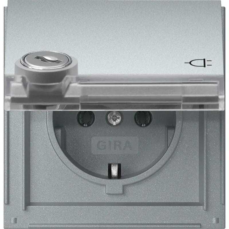 Gira SCHUKO KD Schloss gleich + BSF Gira TX_44 F Alu 456965