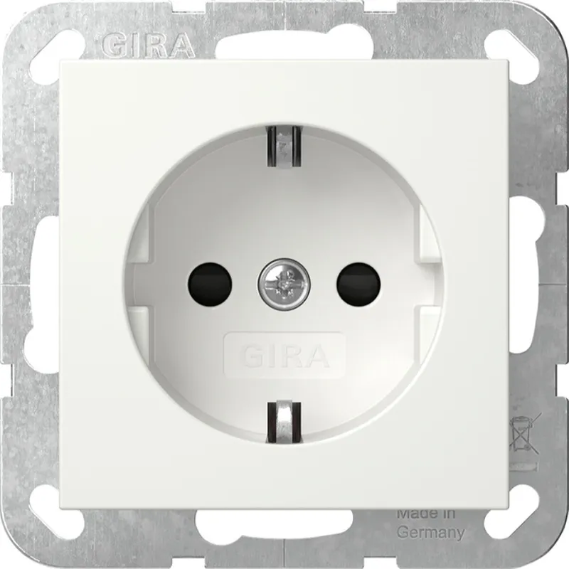 Gira SCHUKO LED-Leuchte + SH o.Kr. System 55 Reinweiß m 475527