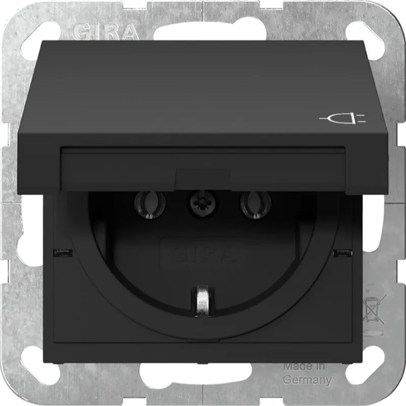 Gira SCHUKO KD System 55 Schwarz m 4454005