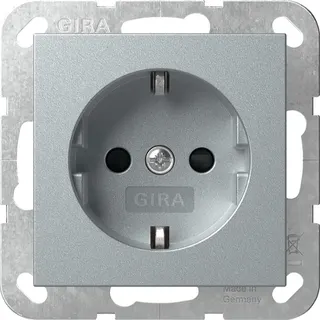Gira SCHUKO LED-Leuchte + SH o.Kr. System 55 F Alu 475526