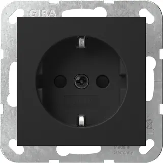 Gira SCHUKO LED-Leuchte + SH o.Kr. System 55 Schwarz m 4755005