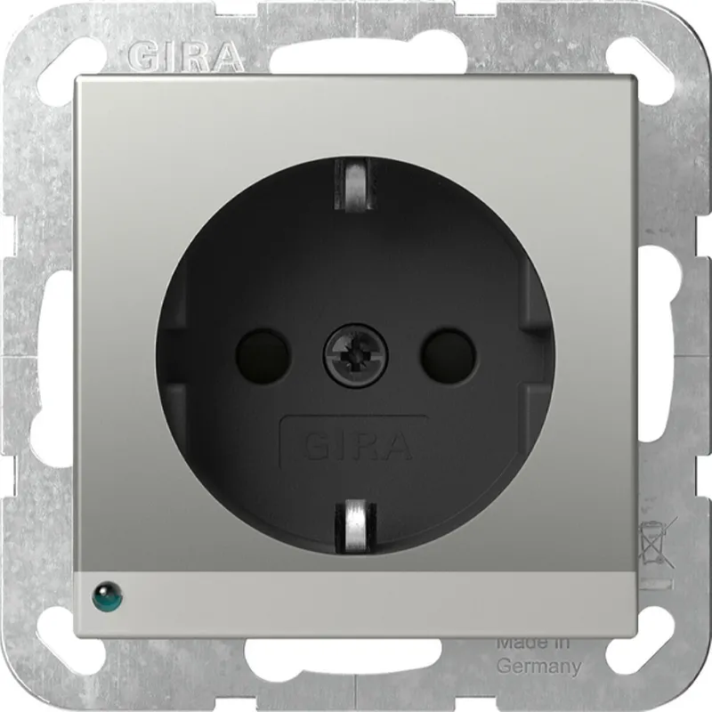 Gira SCHUKO LED-Leuchte + SH System 55 Edelstahl (lack.) 4170600