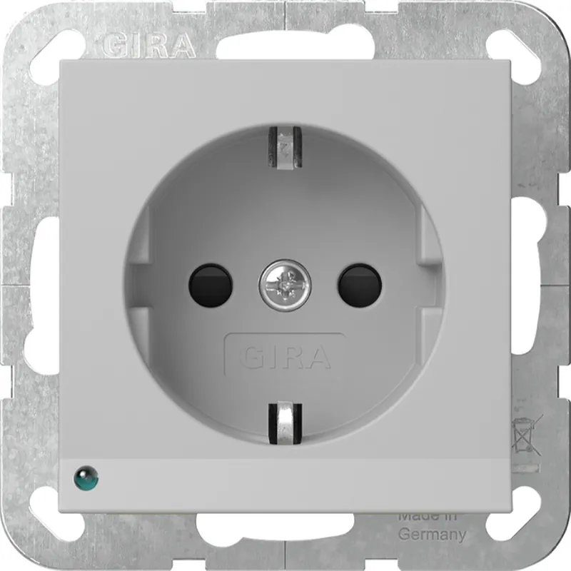 Gira SCHUKO LED-Leuchte + SH System 55 Grau m 4170015