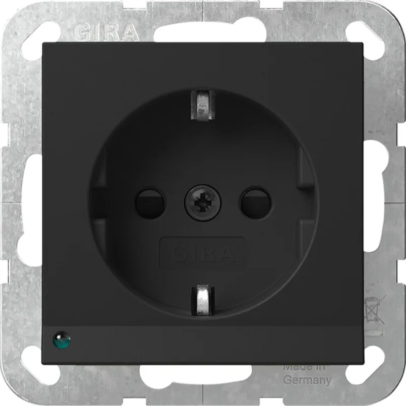 Gira SCHUKO LED-Leuchte + SH System 55 Schwarz m 4170005