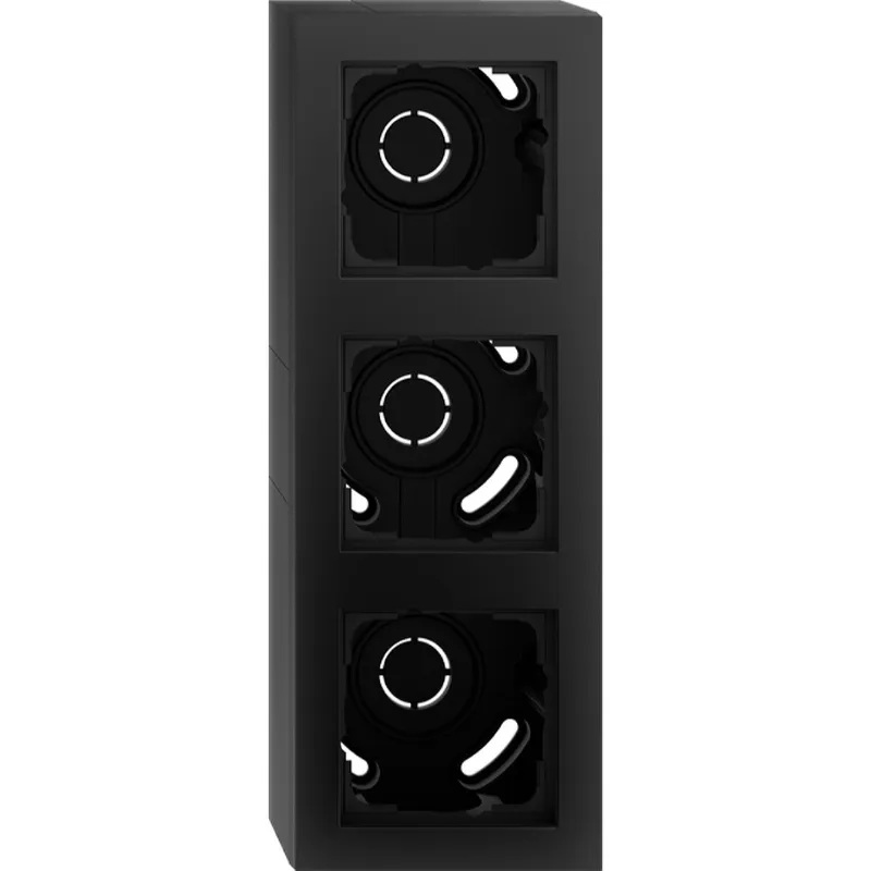 Gira AP-Gehäuse 3f + Rahmen Gira E2 Schwarz m 106309