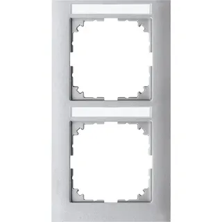 Merten M-Pure-Rahmen 2fach Beschriftungst senkrechte aluminiu