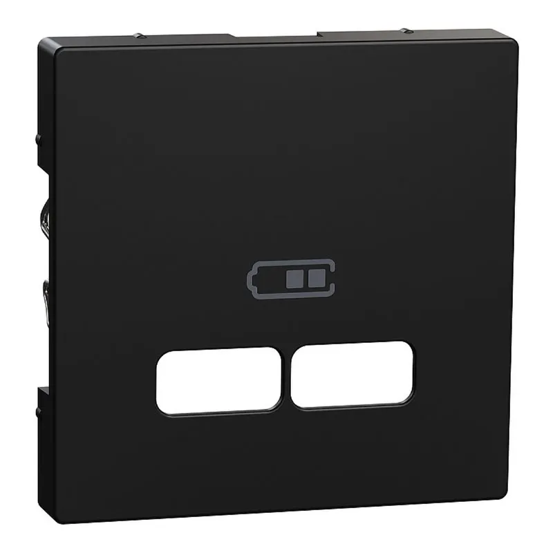 Merten Zentralplatte USB Ladestation-Einsatz sw matt System M