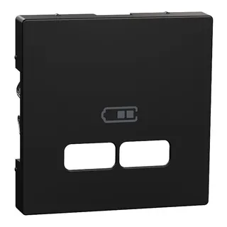 Merten Zentralplatte USB Ladestation-Einsatz sw matt System M