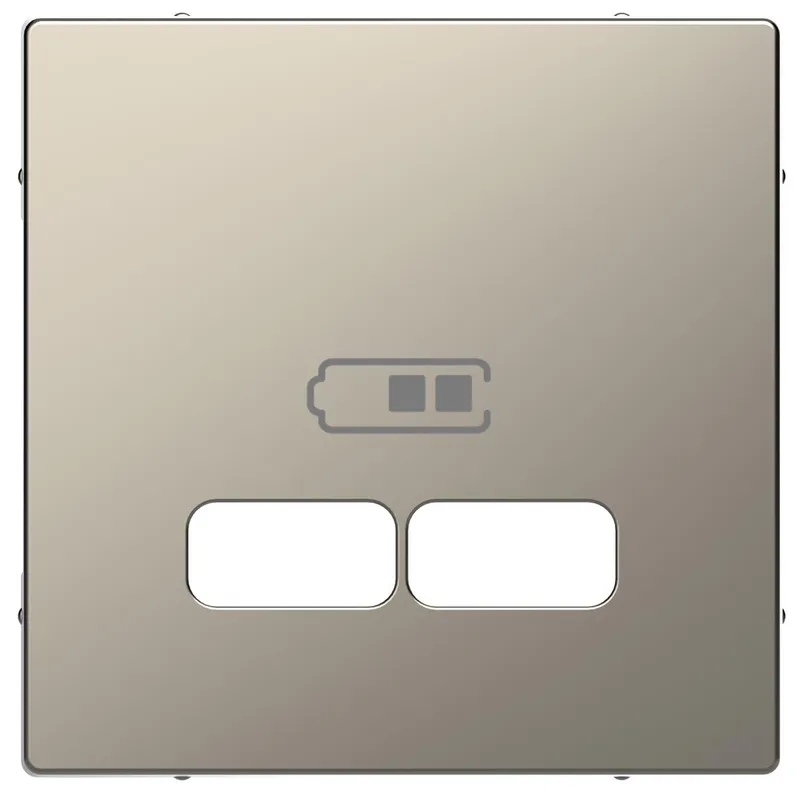Merten Zentralplatte USB-Ladestationeins. nickelmetallic