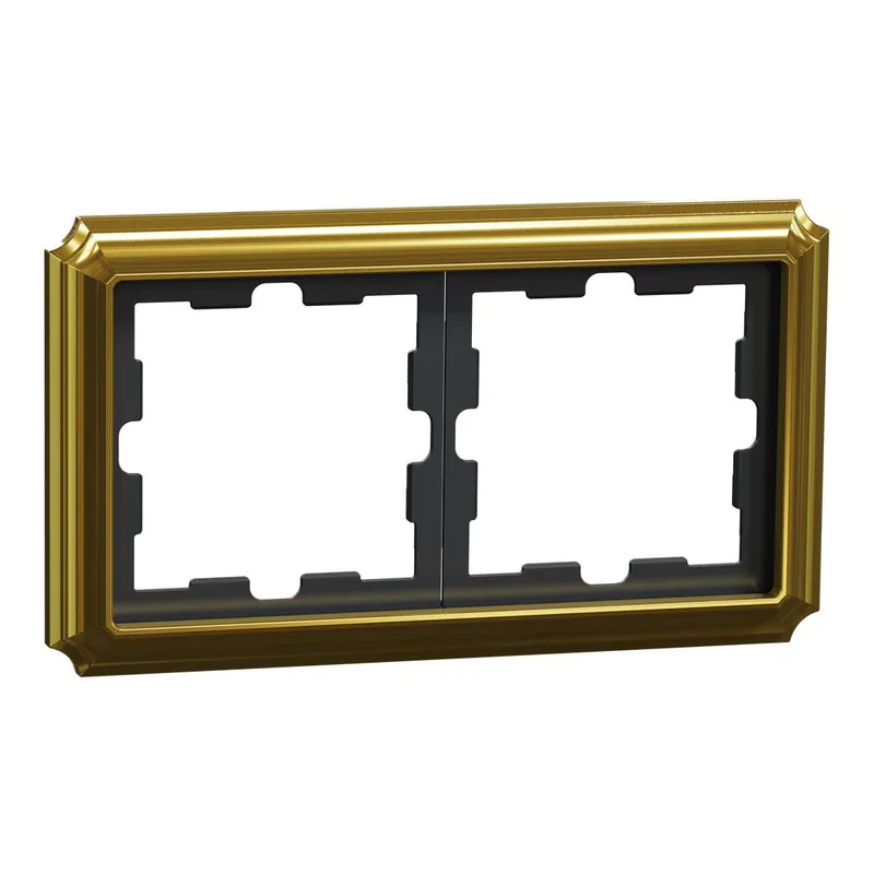 Merten Rahmen D-Antik Metallrahmen 2-fach 24k gold