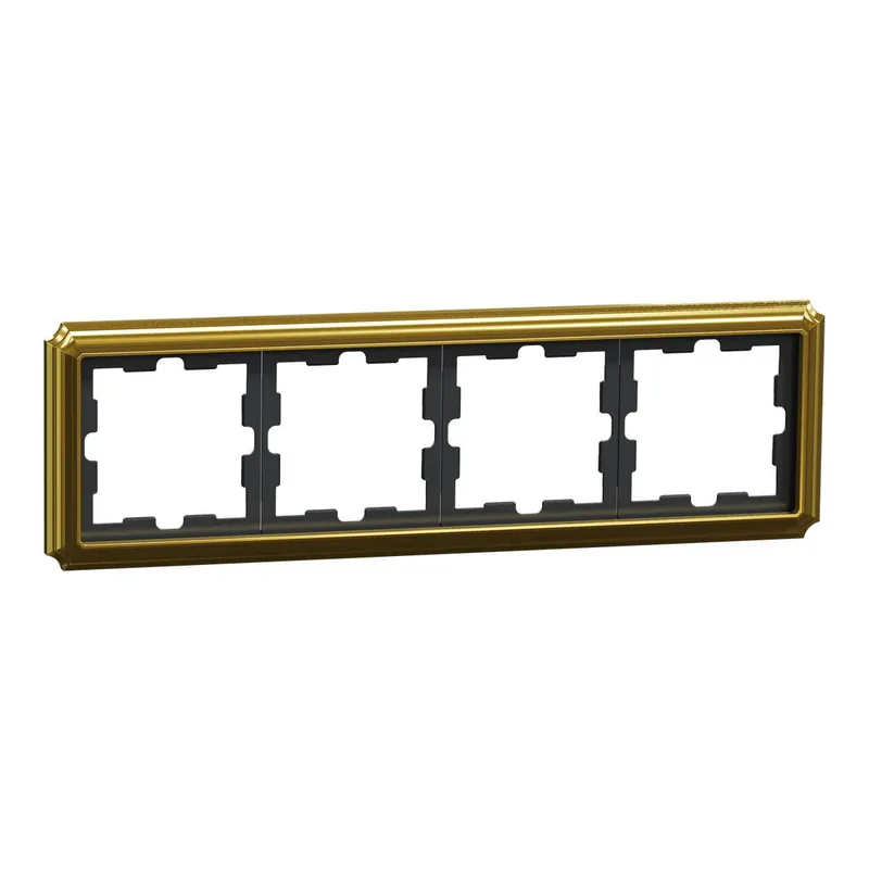 Merten Rahmen D-Antik Metallrahmen 4-fach 24k gold
