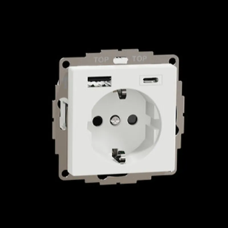 Merten Steckdose SCHUKO USB A+C 3A Aktivweiß glänzend System M