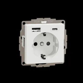 Merten Steckdose SCHUKO USB A+C 3A Aktivweiß glänzend System M