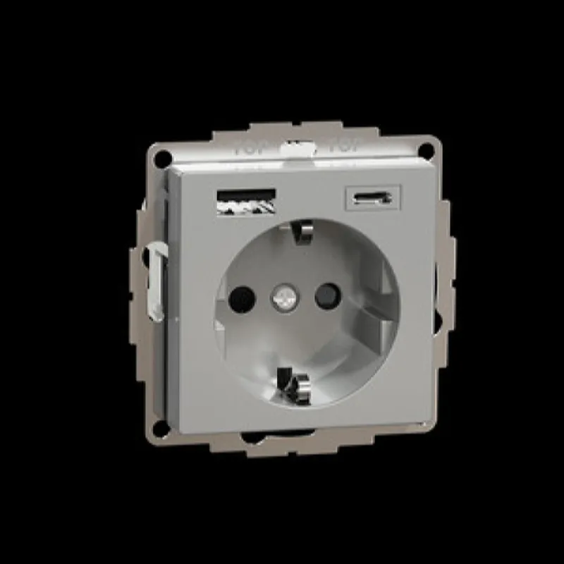 Merten Steckdose SCHUKO USB A+C 3A Aluminium System M