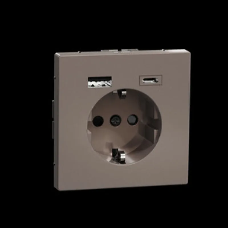 Merten Steckdose SCHUKO USB A+C 3A Mocca Metallic System Design