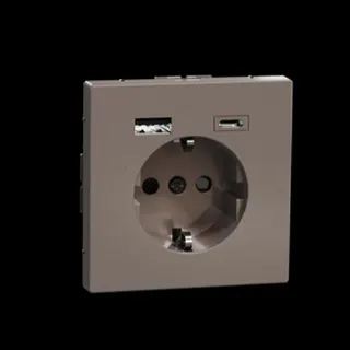 Merten Steckdose SCHUKO USB A+C 3A Mocca Metallic System Design