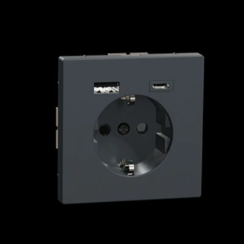 Merten Steckdose SCHUKO USB A+C 3A Anthrazit System Design