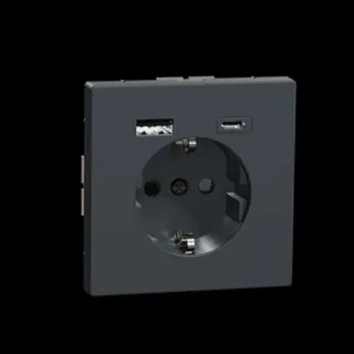 Merten Steckdose SCHUKO USB A+C 3A Anthrazit System Design