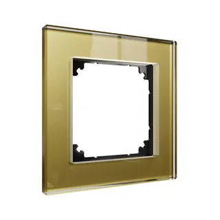 Merten Echtglasrahmen 1fach gold M-Plan