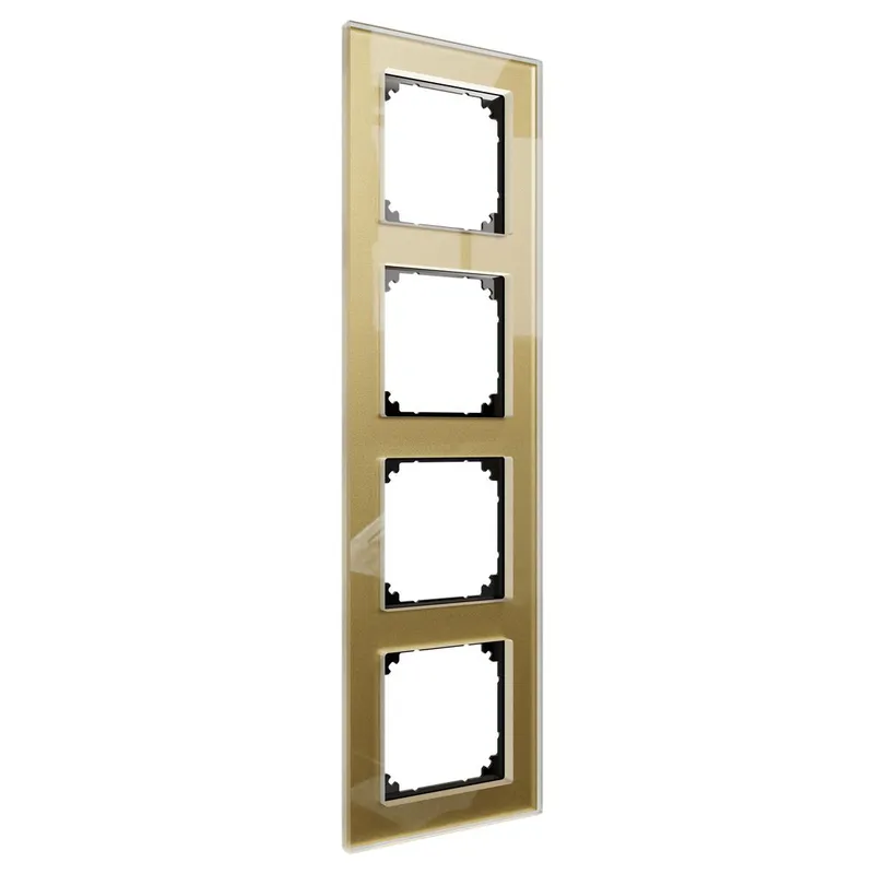Merten Echtglasrahmen 4fach gold M-Plan