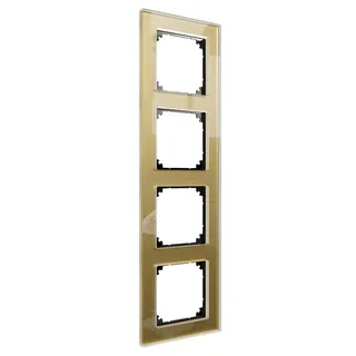 Merten Echtglasrahmen 4fach gold M-Plan