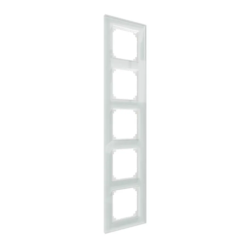 Merten Echtglasrahmen 5fach Kristallweiß M-Plan