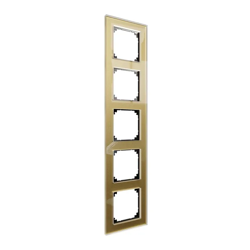 Merten Echtglasrahmen 5fach gold M-Plan
