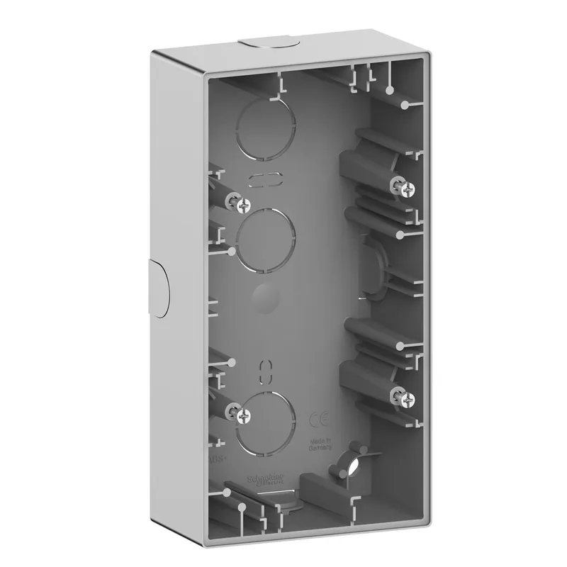 Merten Aufputzgehäuse System Design 2-fach edelstahl