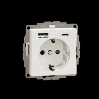 Merten Steckdose SCHUKO USB A+C 3A Polarweiß glänzend System M
