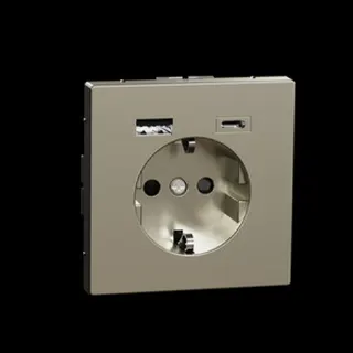 Merten Steckdose SCHUKO USB A+C 3A Edelstahl System Design