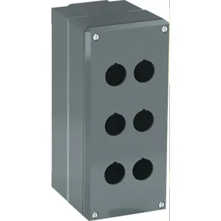 ABB Stotz-Kontakt Metallgehäuse 080SP6SFE 6 Befehlsstellen grau Alu IP66
