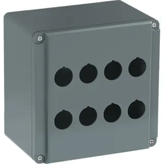 ABB Stotz-Kontakt Metallgehäuse 080SP8SFE 8 Befehlsstellen grau Alu IP66