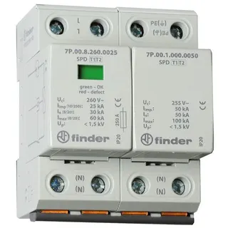 Finder SPD Überspannungsableiter 7P.02.8.260.1025 Typ 1+2 1phasig