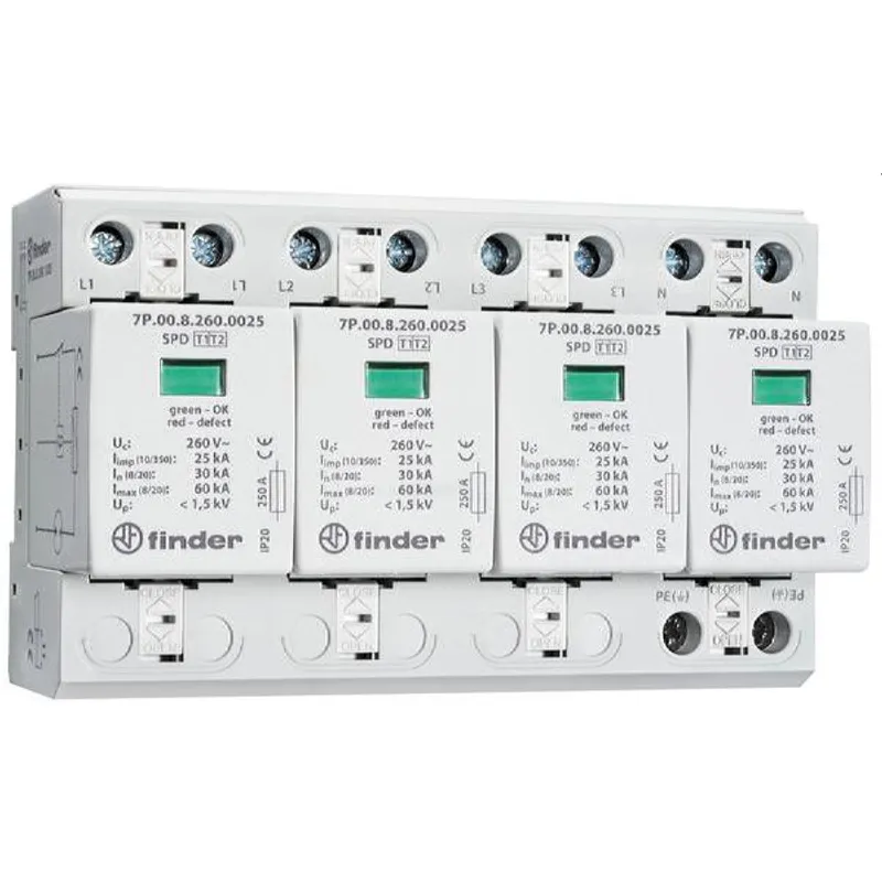 Finder SPD Überspannungsableiter 7P.05.8.260.1025 Typ 1+2 3phasig