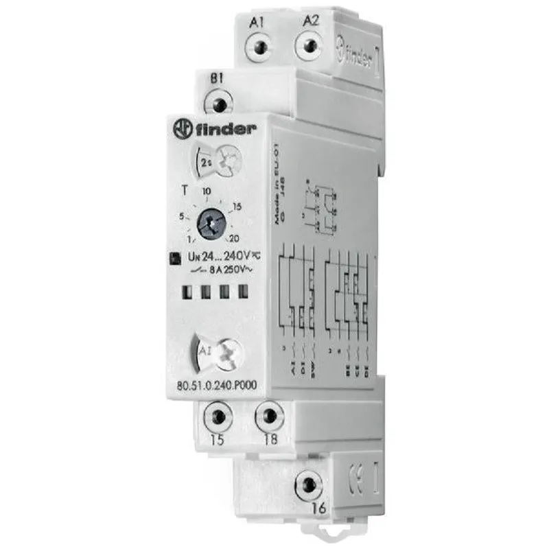 Finder Zeitrelais 6 Zeitfunktionen 1 Wechsler 8A 24-240V