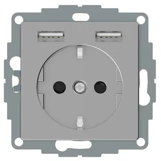 ELSO Schuko-Steckdoseneinsatz ELG3653411 USB Ladeg. 2,4A Edelst.effekt