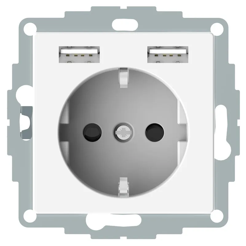 ELSO Schuko-Steckdoseneinsatz ELG365344 USB Ladegerät 2,4A reinweiß