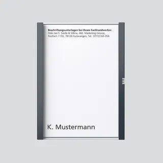 Siedle Namensschild für TM612-1/BTM 650-01 AG anthrazitgrau