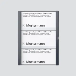 Siedle Namensschild für TM612-3/BTM 650-03 AG anthrazitgrau