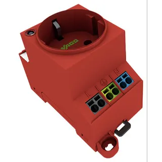 WAGO Schaltschrank-Steckdose zur Tragschienen- und Schraubmontage für Stecker Typ F, CEE 7/4 (SCHUKO®) rot 709-583