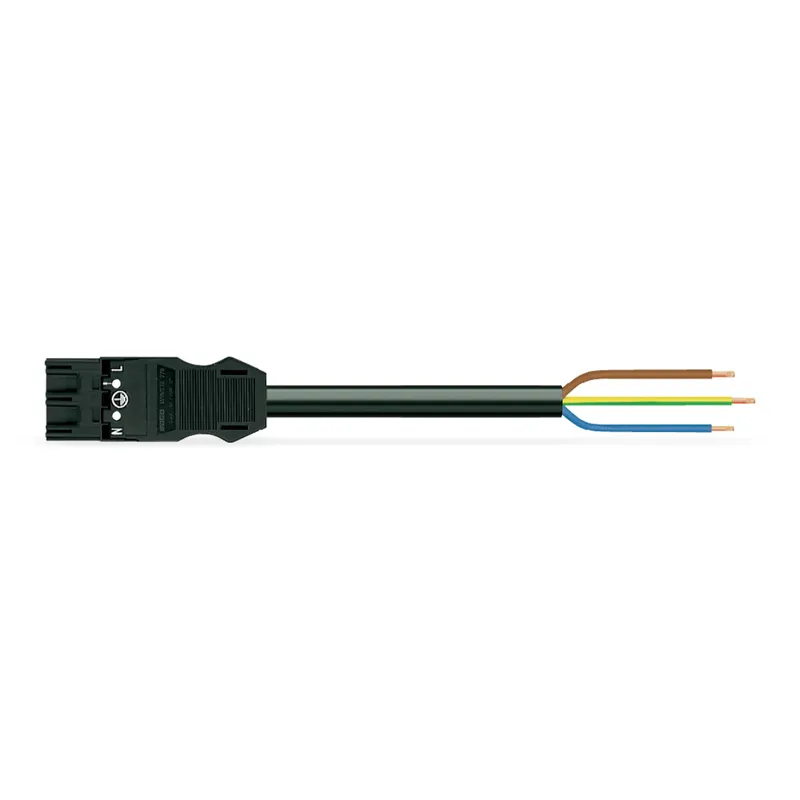 WAGO konfektionierte Anschlussleitung Eca Stecker/offenes Ende schwarz 771-9993/206-101