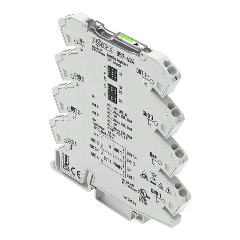 WAGO Trennverstärker Strom- und Spannungseingangssignal Versorgungsspannung DC 24 V 857-424